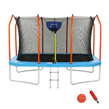 Everfit 12FT Kids Trampoline Rectangle Rebounder with Basketball Set Blue - Extra Image