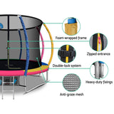 Everfit 10FT Trampoline for Kids w/ Ladder Enclosure Safety Net Rebounder Colors - 45-Degree Angle