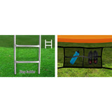 Everfit 12FT Trampoline for Kids w/ Ladder Trampoline Enclosure Safety Net Rebounder Orange - Low Angle