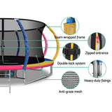 Everfit 14FT Trampoline for Kids w/ Ladder Enclosure Safety Net Rebounder Colors - Rear View
