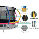 14ft Trampoline Everfit Kids Trampoline Rebounder w/ Ladder Basketball Hoop - Rear View