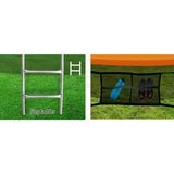14ft Trampoline Everfit Kids Trampoline Rebounder w/ Ladder Basketball Hoop Orange - Low Angle