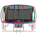 Everfit 16FT Trampoline for Kids w/ Ladder Enclosure Safety Net Rebounder Colors - Front View