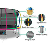 Everfit 16FT Trampoline for Kids w/ Ladder Enclosure Safety Net Rebounder Colors - Rear View