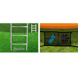 Everfit 16FT Trampoline for Kids w/ Ladder Enclosure Safety Net Rebounder Orange - Low Angle