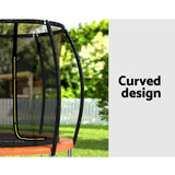 Everfit 6FT Trampoline for Kids w/ Ladder Enclosure Safety Net Rebounder Orange - Top-Down View