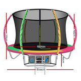 Everfit 8FT Trampoline for Kids w/ Ladder Enclosure Safety Net Rebounder Colors - Front View
