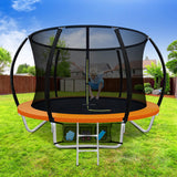 Everfit 8FT Trampoline for Kids w/ Ladder Enclosure Safety Net Rebounder Orange