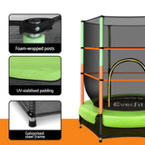 Everfit 4.5FT Trampoline for Kids Trampoline w/ Enclosure Safety Net Rebounder Gift Green - Rear View