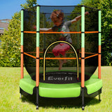 Everfit 4.5FT Trampoline for Kids Trampoline w/ Enclosure Safety Net Rebounder Gift Green - Low Angle
