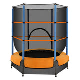 Everfit 4.5FT Trampoline for Kids Trampoline w/ Enclosure Safety Net Rebounder Gift Orange - Side View