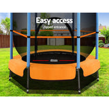 Everfit 4.5FT Trampoline for Kids Trampoline w/ Enclosure Safety Net Rebounder Gift Orange - 45-Degree Angle
