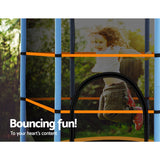 Everfit 4.5FT Trampoline for Kids Trampoline w/ Enclosure Safety Net Rebounder Gift Orange - Rear View