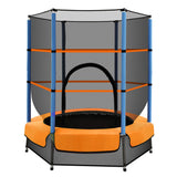 Everfit 4.5FT Trampoline for Kids Trampoline w/ Enclosure Safety Net Rebounder Gift Orange - Close-Up Angle