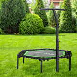 Everfit 48inch Hexagon Fitness Trampoline Rebounder Adjustable Handrail Green - Close-Up Angle