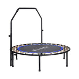 Everfit 48inch Round Fitness Trampoline Rebounder Adjustable Handrail Blue - Side View