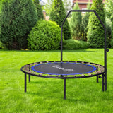 Everfit 48inch Round Fitness Trampoline Rebounder Adjustable Handrail Blue - Close-Up Angle