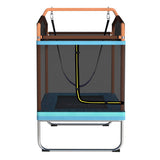 Everfit 6FT Trampoline for Kids w/ Enclosure Safety Net Swing Rectangle Orange - Side View
