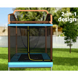Everfit 6FT Trampoline for Kids w/ Enclosure Safety Net Swing Rectangle Orange - Top-Down View