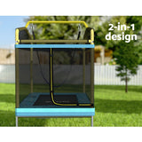 Everfit 6FT Trampoline for Kids w/ Enclosure Safety Net Swing Rectangle Yellow - Top-Down View