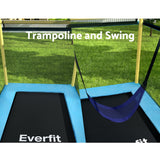 Everfit 6FT Trampoline for Kids w/ Enclosure Safety Net Swing Rectangle Yellow - 45-Degree Angle