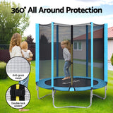Everfit Trampoline 6FT Kids Trampolines Safety Net Pad Round Blue - Top-Down View