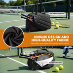 Everfit Tennis Tote Bag Gym Bag Sports Duffle Bags Holds 2 Rackets Black, image 5