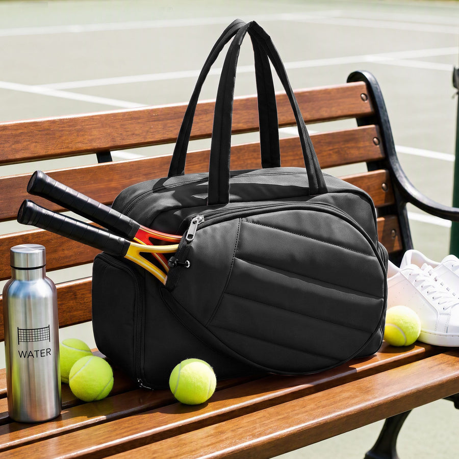 Everfit Tennis Tote Bag Gym Bag Sports Duffle Bags Holds 2 Rackets Black, image 8
