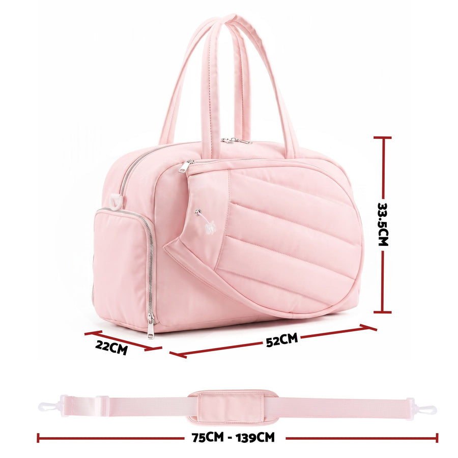 Everfit Tennis Tote Bag Gym Bag Sports Duffle Bags Holds 2 Rackets Pink, image 2