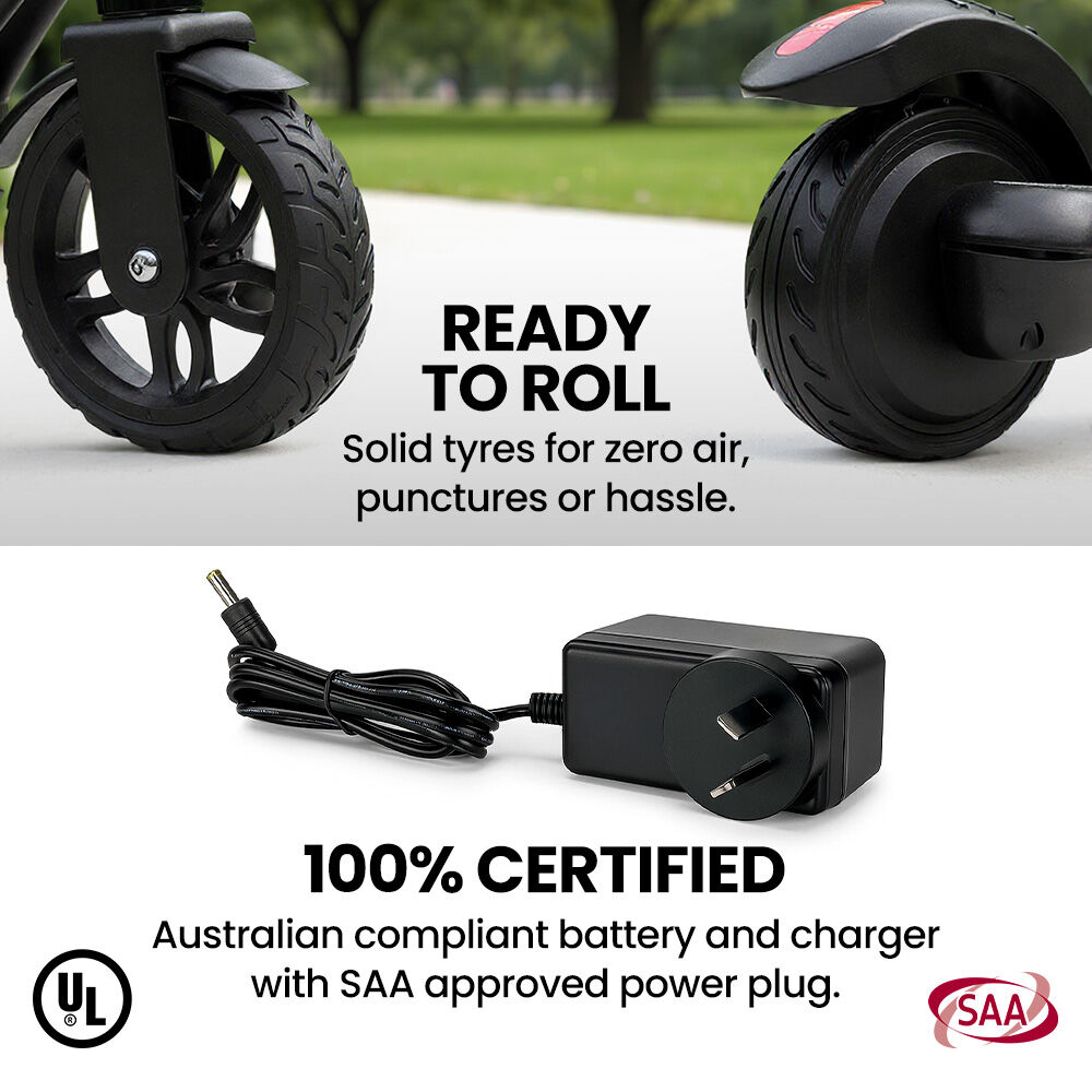 ALPHA Edge Electric Scooter Kids/Teens, 16km/h Max, Adjustable Height, UL Certified, AU Compliant, D