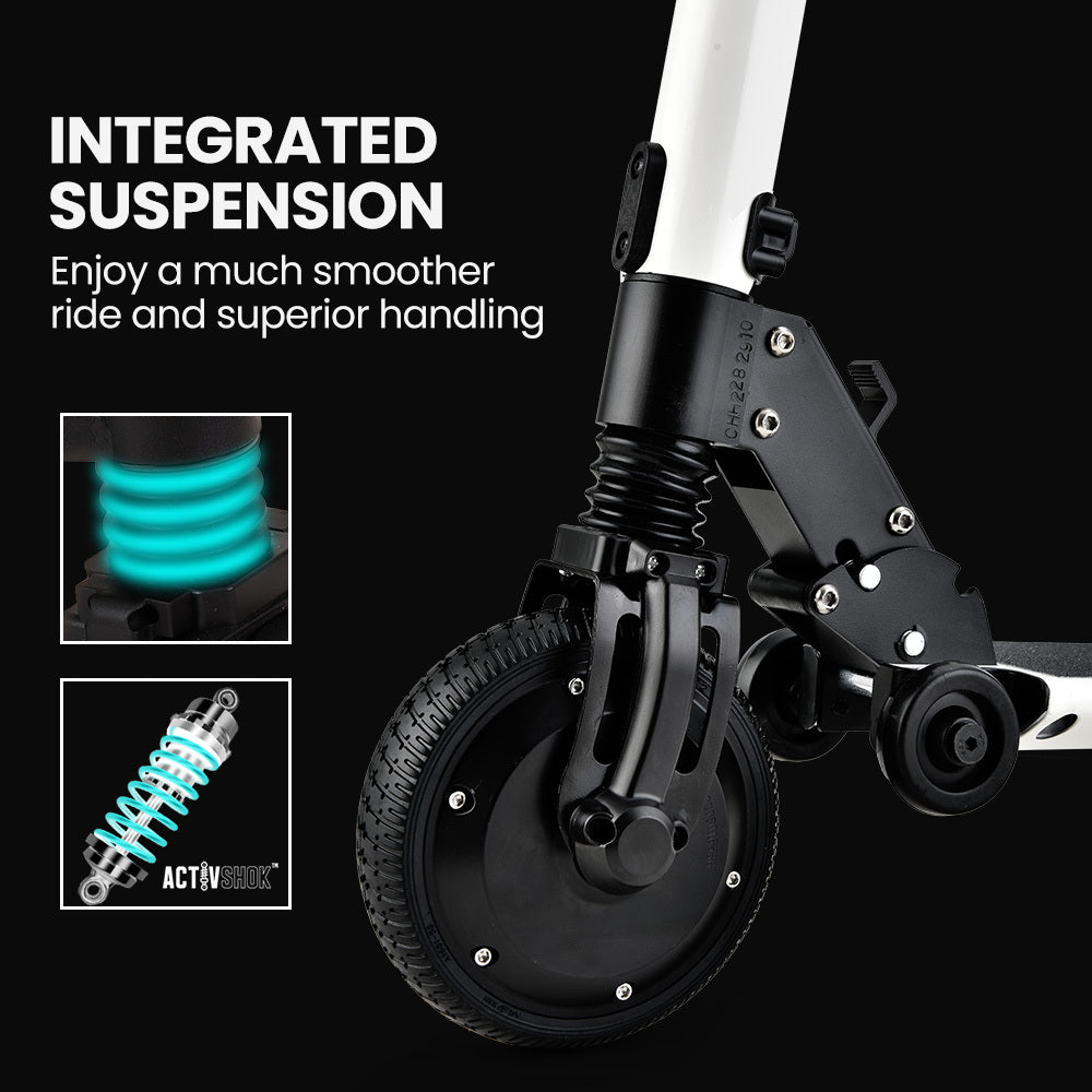 ALPHA Peak 300W 10Ah Electric Scooter, Suspension, for Adults or Teens, White