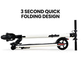 ALPHA Peak 300W 10Ah Electric Scooter, Suspension, for Adults or Teens, White - Low Angle