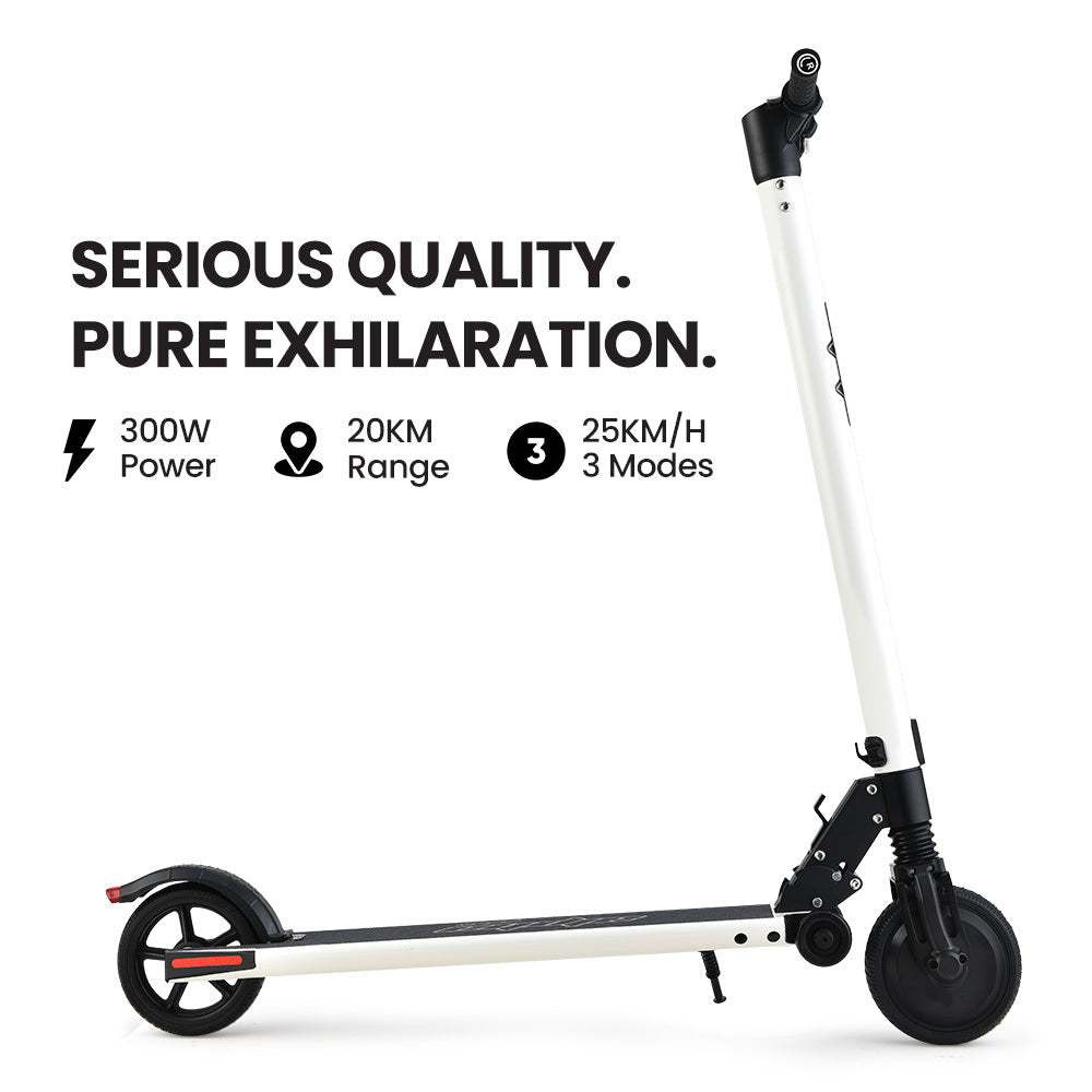 ALPHA Peak 300W 10Ah Electric Scooter, Suspension, for Adults or Teens, White