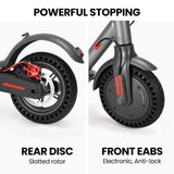 ALPHA Urban 8 Electric Scooter, Suspension, 25km Range, 8.5-Inch Wheels, Brushless Motor, Motorised Commuter eScooter for Adults, Grey - Close-Up Angle