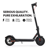 ALPHA Urban 8 Electric Scooter, Suspension, 25km Range, 8.5-Inch Wheels, Brushless Motor, Motorised Commuter eScooter for Adults, Black - Front View