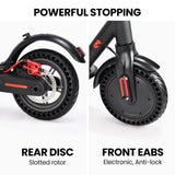 ALPHA Urban 8 Electric Scooter, Suspension, 25km Range, 8.5-Inch Wheels, Brushless Motor, Motorised Commuter eScooter for Adults, Black - Close-Up Angle