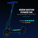 ALPHA Urban 10 Electric Scooter, 35km/h, Suspension, 35km Range, 10-Inch Wheels, Brushless Motor, Free APP, Motorised Commuter eScooter for Adults, - Close-Up Angle