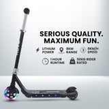 ROVO KIDS WhizKid Electric Scooter, Ages 5-11, Adjustable Height, AU Compliant, Lithium Battery, Brushless Motor, Black