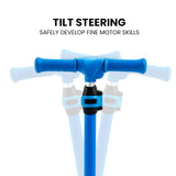 ROVO KIDS 3-Wheel Electric Scooter , Ages 3-8, Adjustable Height, AU Compliant, Lithium Battery, Blue - Side View