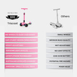 ROVO KIDS 3-Wheel Electric Scooter , Ages 3-8, Adjustable Height, AU Compliant, Lithium Battery, Pink - Close-Up Angle