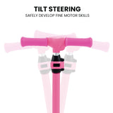 ROVO KIDS 3-Wheel Electric Scooter , Ages 3-8, Adjustable Height, AU Compliant, Lithium Battery, Pink - Side View