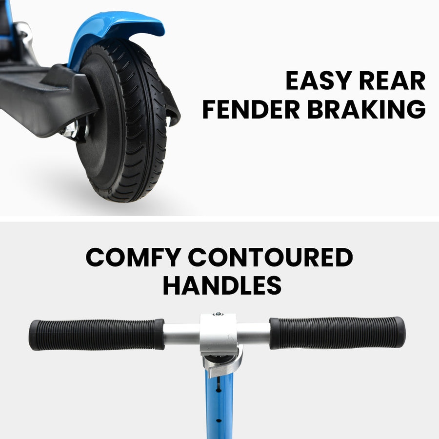 ROVO KIDS Electric Scooter, Ages 5-11, Adjustable Height, Folding, Lithium Battery, Blue