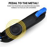 ROVO KIDS Electric Scooter, Ages 5-11, Adjustable Height, Folding, Lithium Battery, Blue - Top-Down View