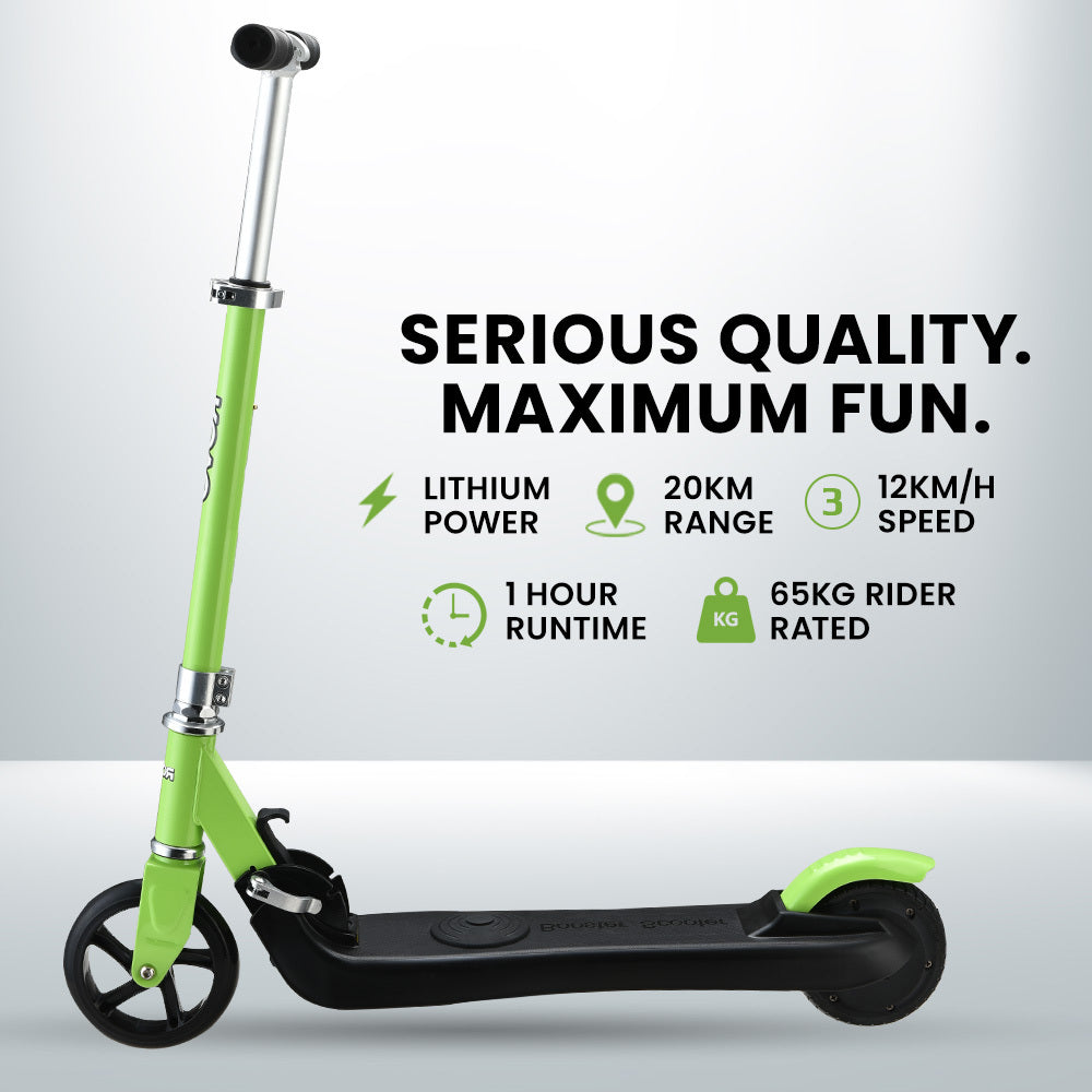 ROVO KIDS Electric Scooter, Ages 5-11, Adjustable Height, Folding, Lithium Battery, Green