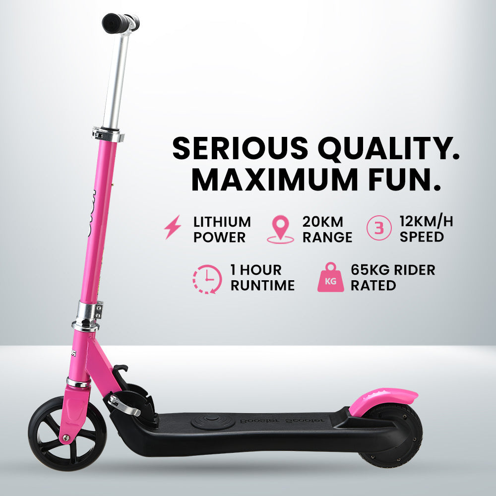 ROVO KIDS Electric Scooter, Ages 5-11, Adjustable Height, Folding, Lithium Battery, Pink