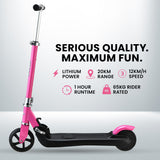 ROVO KIDS Electric Scooter, Ages 5-11, Adjustable Height, Folding, Lithium Battery, Pink