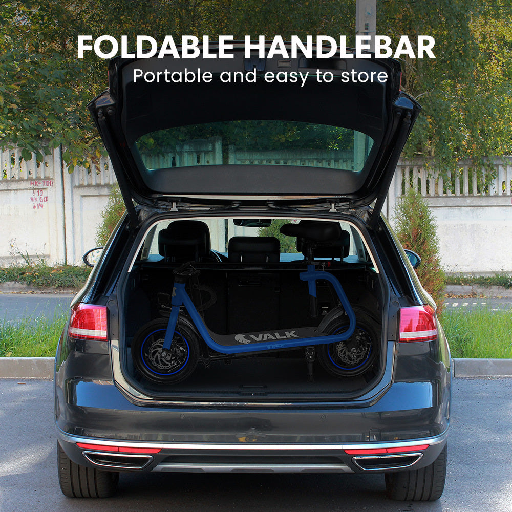 VALK Electric Scooter with Seat, Disc brakes, 12' Tyres, AU Compliant, for Adults, Teens, Commuter, Blue