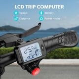 VALK Electric Scooter with Seat, Disc brakes, 12' Tyres, AU Compliant, for Adults, Teens, Commuter, Black - Close-Up Angle