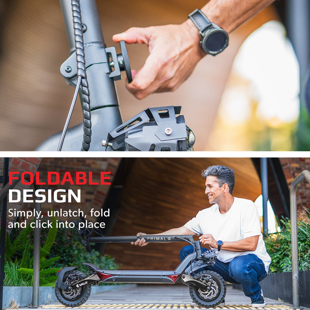 VALK Primal 9 Dual Motor Electric Scooter, 1600W, AU Compliant, for Extreme Hill Climbing, Black