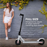 VALK Synergy 5 Electric Scooter, 400W, AU Compliant, Motorised eScooter for Adults, White - 45-Degree Angle